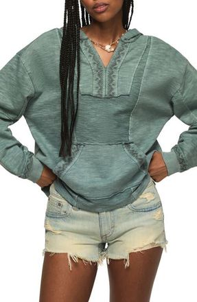 Lucky Brand Embroidered Baja Hoodie in Stormy Sea at Nordstrom, Size Medium