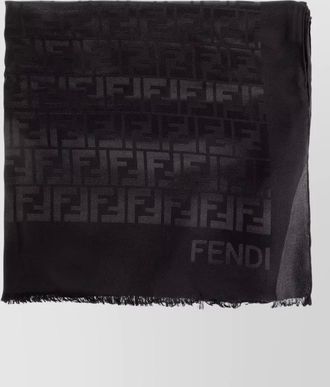 Fendi rectangular stole 65x200 fringed edges