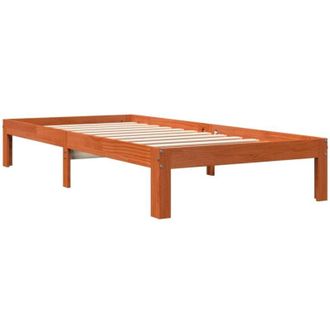 vidaXL Estructura de cama sin colchón madera maciza marrón 75x190 cm Vidaxl