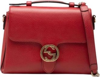 Gucci Pre-owned Vintage Satchel - Dames - Vintage Schoudertas - Rood - ONE Size - Leer - Vintage