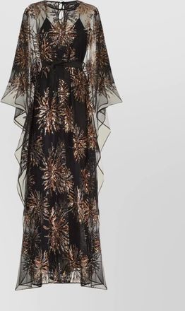 Taller Marmo sunburst long sleeve kaftan with sequin embellishment
