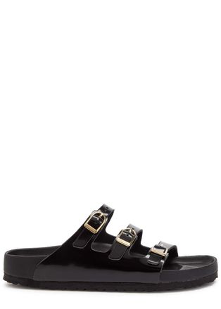 Birkenstock Florida Patent Leather Womens Black Sliders EU37 UK4 - 37 (IT37/ UK4)