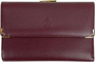 Cartier Must Bordeaux Leather Wallet (Tri-Fold) (Pre-Owned)