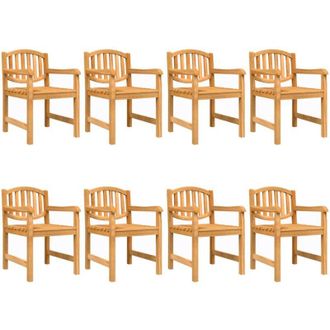 vidaXL Sillas De Jard&iacute;n 8 Uds Madera Maciza De Teca 58x59x88 Cm Vidaxl