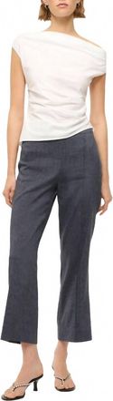 Staud Knack Linen Pant In Chambray
