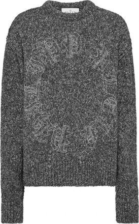 Philipp Plein Pullover Round Neck Gothic Plein - Dames - Ronde hals truien - Zwart - M - Truien & Vesten
