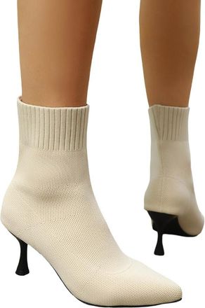 Generic Plus Size Women Europe and The United States Chelsea Boots Rain Knee-High Suede Block Heel Cold Weather Commute, Office Ankle Zip Up Fur Lined Winter 