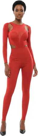 Alexander McQueen Red Round Neck Full Length Dress