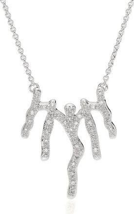 Monica Vinader Sterling Silver Riva Waterfall Diamond Necklace Diamond