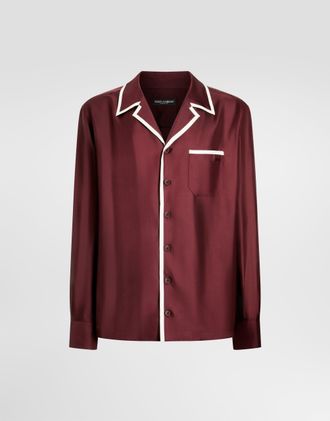 Dolce & Gabbana Vanity Silk Twill Shirt - Man Shirts Burgundy 37