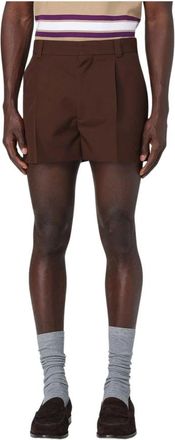 Gucci Korte Broeken, Heren, Bruin, M, Katoen, Stijlvolle op maat gemaakte smart casual shorts