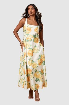 Oasis Floral Square Neck Maxi Dress in Ivory at Nordstrom, Size 12