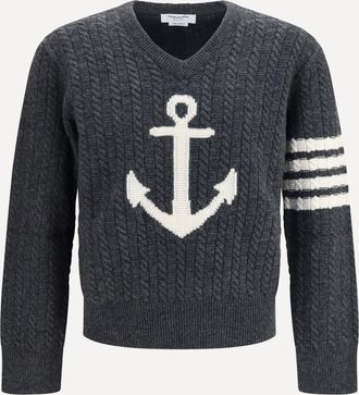 Thom Browne 4-Bar merino wool Sweater with Anchor motif Male 4