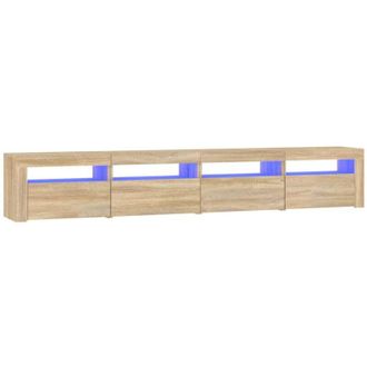 vidaXL Vidaxl - Mueble De Tv Con Luces Led Roble Sonoma 240x35x40 Cm