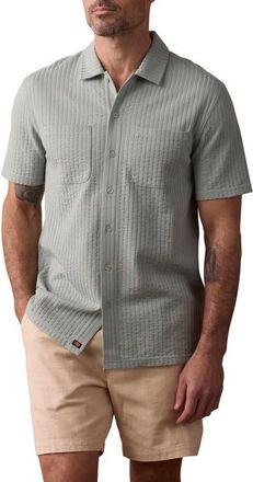 The Normal Brand Getaway Short Sleeve Knit Button-Up Shirt in Juniper at Nordstrom, Size Xx-Large