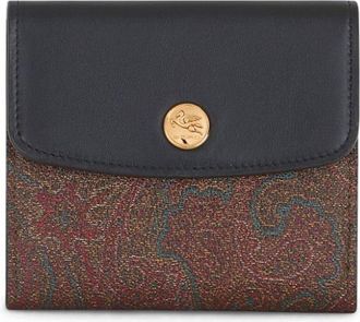 Etro paisley-jacquard leather wallet - women - Polyester/Cotton/CALFSKIN - One Size - Blue