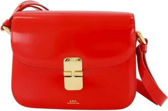 A.P.C. Grace Small Shoulder Bag - Dames - Schoudertassen - Rood - ONE Size - Leer - Tassen