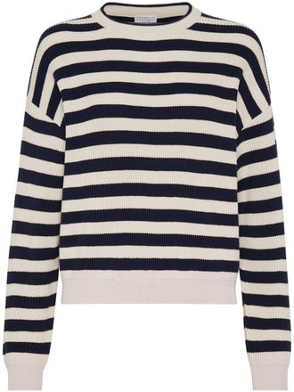 Brunello Cucinelli Maglione a righe - Blu