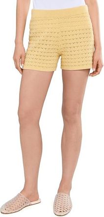 Barefoot Dreams Heathered Cotton Tulip Pointel Shorts Womens Shorts Heathered Canary : XL