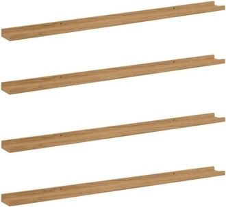 vidaXL Wall Shelf 4 pcs Brown 115 x 9 x 3 cm Engineered Wood vidaXL