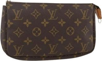 Louis Vuitton Pre-owned Clutches, female, Brown, Size: ONE SIZE Pre-owned Monogram Canvas Pouch