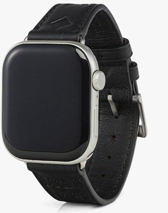 MCM 42-49mm Apple Watch Band in Embossed Monogram Leather