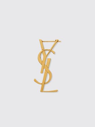 Saint Laurent Spilla con iconico monogramma YSL in ottone finitura oro