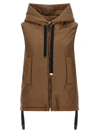 Max Mara Brown Solid Hood Jacket