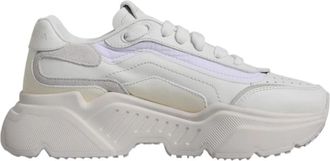 Dolce & Gabbana Witte Logo Sneakers Hoogwaardig vakmanschap - Dames - Sneakers - Wit - 39 EU - Leer - Schoenen