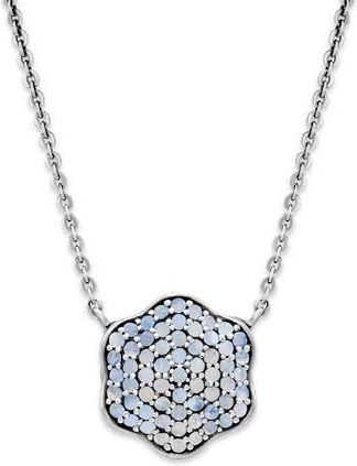 Samuel B. Pavé Moonstone Flower Pendant Necklace in White at Nordstrom Rack