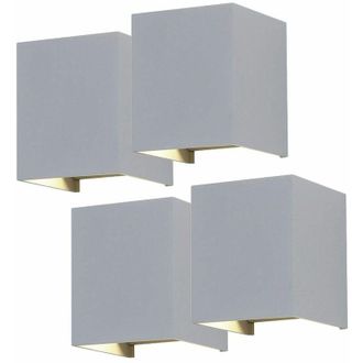 ETC Shop Set di 4 applique LED veranda ALU UP DOWN lampade luce orientabile