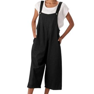 Generic Womens Dungarees Loose Casual Sleeveless Overall Long Jumpsuit Playsuit Dungarees