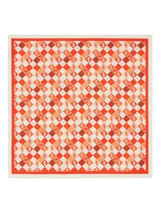 Fendi Geruite sjaal - Oranje