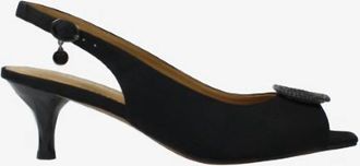 J. Rene&eacute; Womens Madeleina Sling Back Sandals In Black Satin
