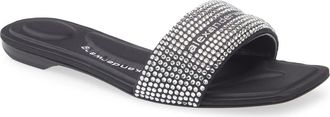 Alexander Wang Vy Crystal Embellished Slide Sandal in Black/Silver at Nordstrom, Size 10.5Us