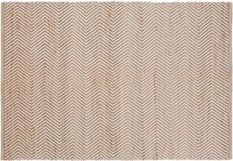 Maisons du monde Alfombra de yute y algodón reciclado beige y blanco de 250x350 cm