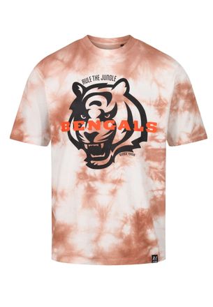 Recovered Clothing Cincinnati Bengals NFL Tie-Dye Relaxed Oversized T-Shirt Brown White