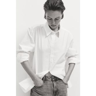H&M Oxford Shirt in White at Nordstrom, Size Xx-Large