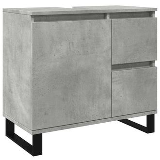 vidaXL Mueble De Lavabo Madera Ingenier&iacute;a Gris Hormig&oacute;n 65x33x60 Cm Vidaxl