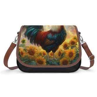 Generic Farmhouse Rooster Crossbody Bags for Women Shoulder Messenger Bag Purse Handbags