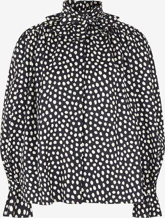 Chlo&eacute; Bluse mit Lavalli&egrave;re-Kragen aus Jacquard-Satin