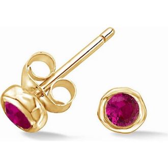 Dower & Hall 3mm Ruby Dewdrop Studs in Yellow Gold Vermeil at Nordstrom