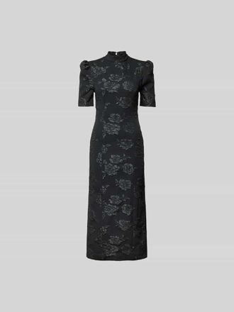 Rotate Midikleid mit Puff&auml;rmeln in Black, Gr&ouml;&szlig;e 34