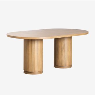 Sklum Mesa De Comedor Ovalada En Madera De Mango Analis Sklum
