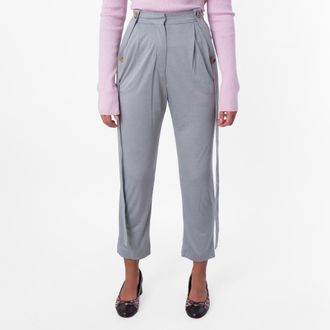 Burberry Ladies Heather Melange Jersey Tailored Trousers, Brand Size 4 (US Size 2)