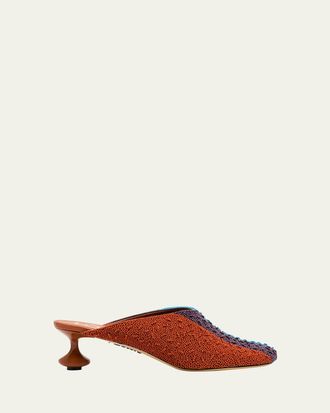 Loewe x Albers Toy Embroidered Canvas Mules