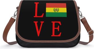 Generic Love Bolivia Flag Small Womens Crossbody Bags Shoulder Handbag with Adjustable Strap for Travel