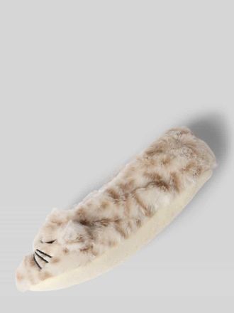 Capelli Hausschuhe aus Kunstfell mit rutschhemmender Sohle in Offwhite, Gr&ouml;&szlig;e M/L