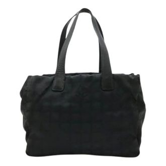 Chanel Pre-owned Tote Bags, female, Black, Size: ONE SIZE Pre-owned New Travel Line Nylon Tote Bag