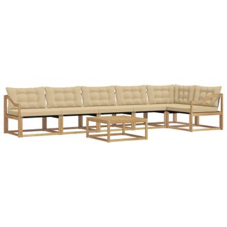 vidaXL Conjunto De Sof&aacute;s De Exterior 7 Pcs Y Beige 79 X 79 X 37 Cm Vidaxl